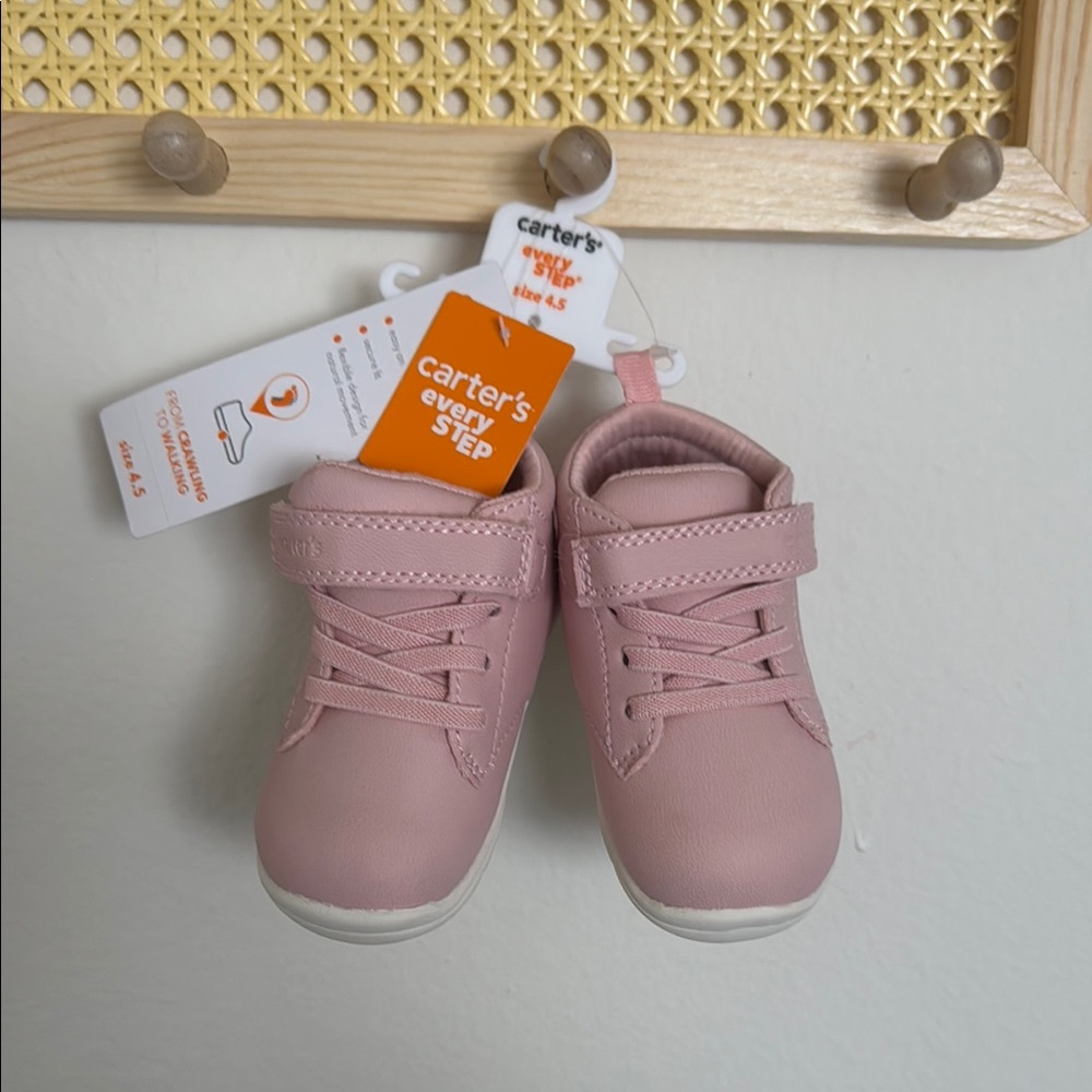 Carter's Pink Baby Walker Shoes with Velcro Closure